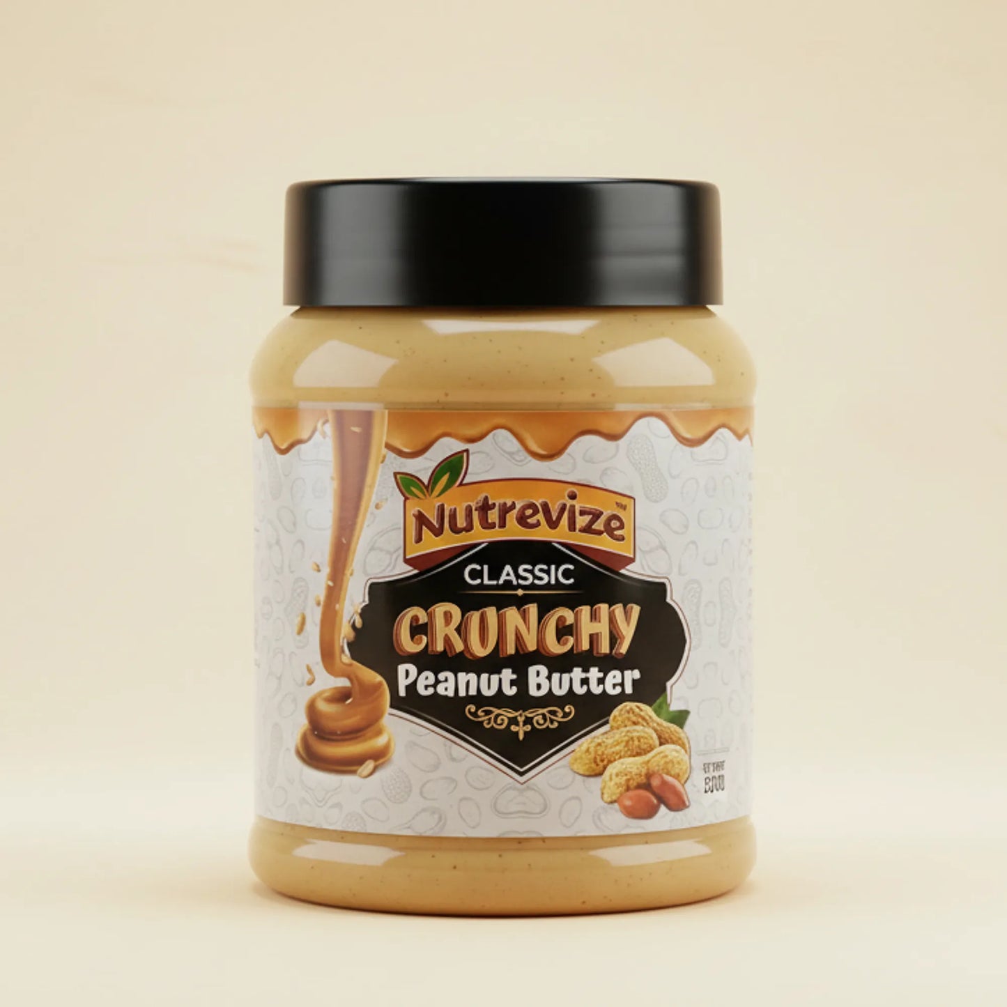Classic Crunchy Peanut Butter – 520g | No Sugar, No Oil, Pure Peanut