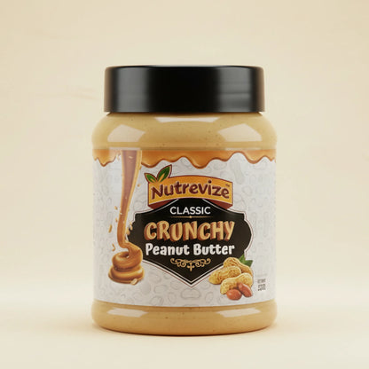 Classic Crunchy Peanut Butter – 520g | No Sugar, No Oil, Pure Peanut