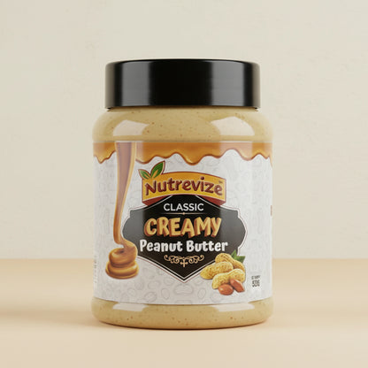 Classic Creamy Peanut Butter – 520g | No Sugar, No Oil, Pure Peanuts