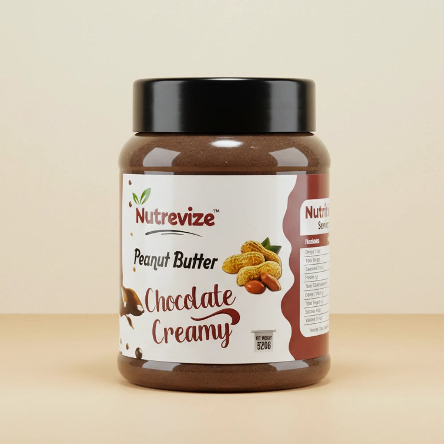 Chocolate Creamy Peanut Butter – 520g | No oil,no chemicals ,100% roasted peanuts