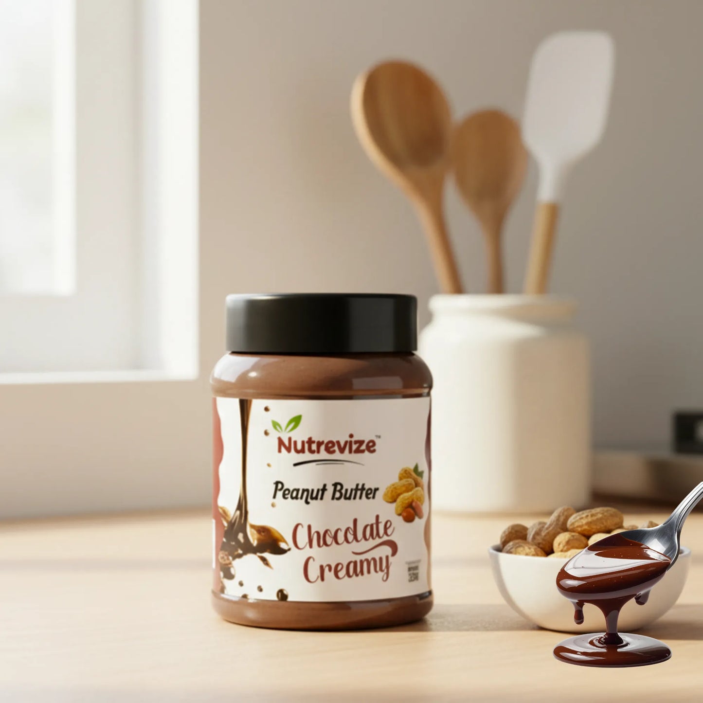 Chocolate Creamy Peanut Butter – 520g | No oil,no chemicals ,100% roasted peanuts