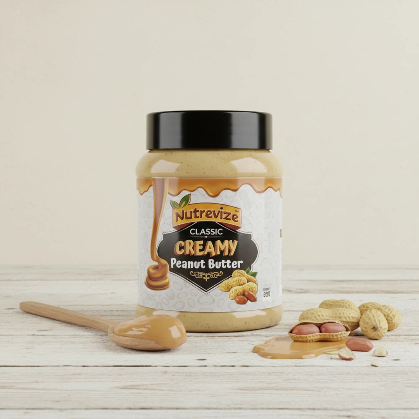 Classic Creamy Peanut Butter – 520g | No Sugar, No Oil, Pure Peanuts