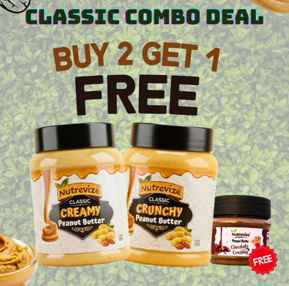 Classic Creamy + Classic Crunchy 520g Combo — Get 100g Chocolate FREE